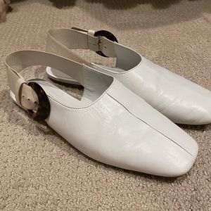 Vince sling back flats in white 8.5